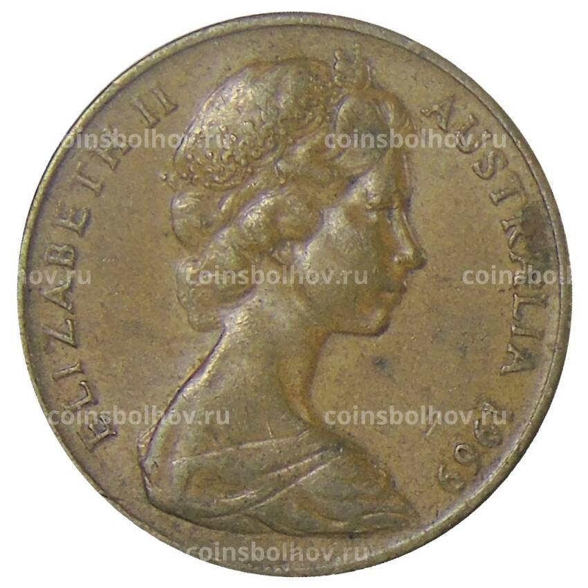 Монета 2 цента 1969 года Австралия