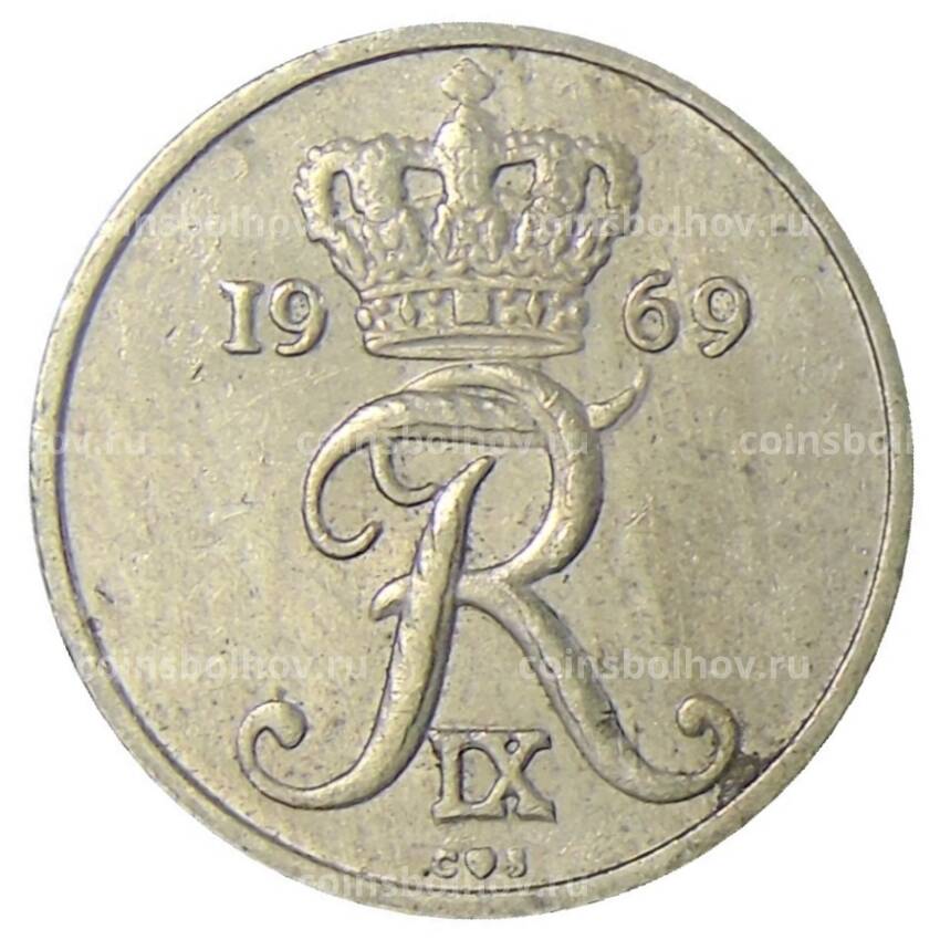 Монета 10 эре 1969 года Дания