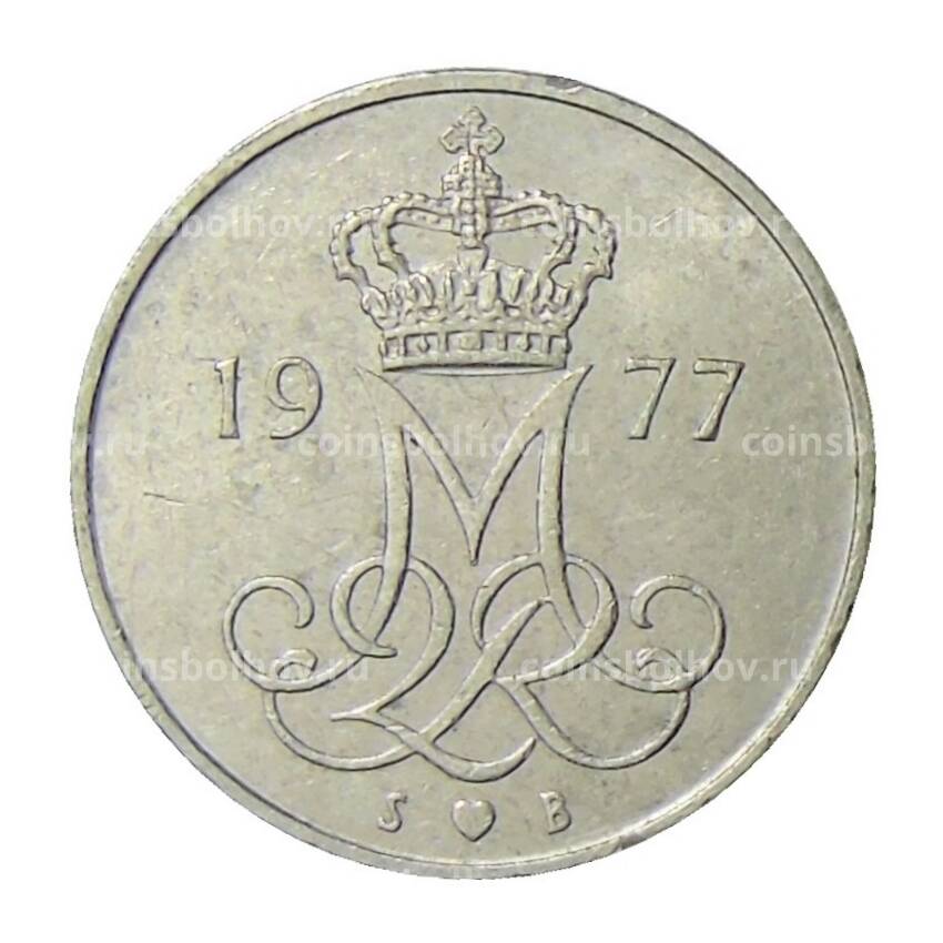 Монета 10 эре 1977 года Дания