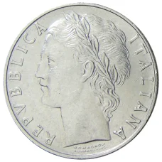 Монета 100 лир 1970 года Италия (реверс)