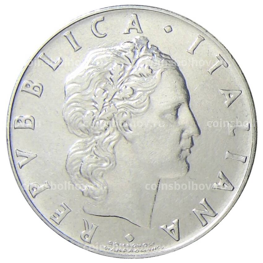 Монета 50 лир 1969 года Италия (вид 2)