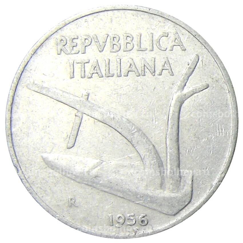 Монета 10 лир 1956 года Италия