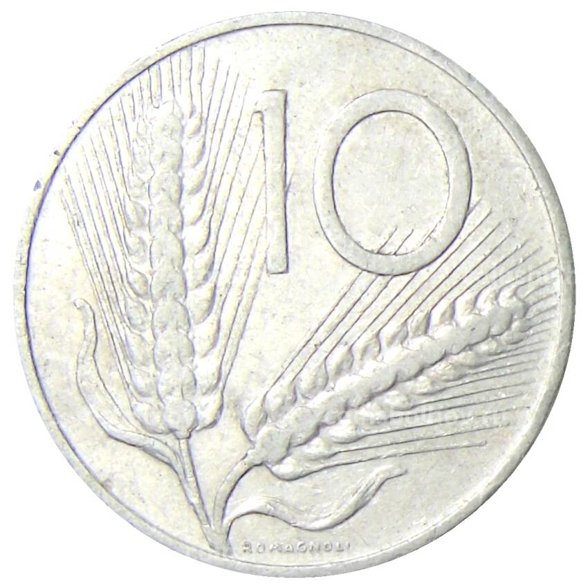 Монета 10 лир 1956 года Италия (вид 2)