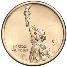 Монета 1 доллар 2023 года Р США «Американские инновации — Первая трансплантация легких человеку» (реверс)