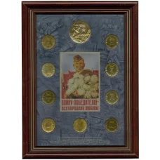 Набор из 9 монет «Города Воинской славы» 2013 года — Выпуск 3 (в рамке)