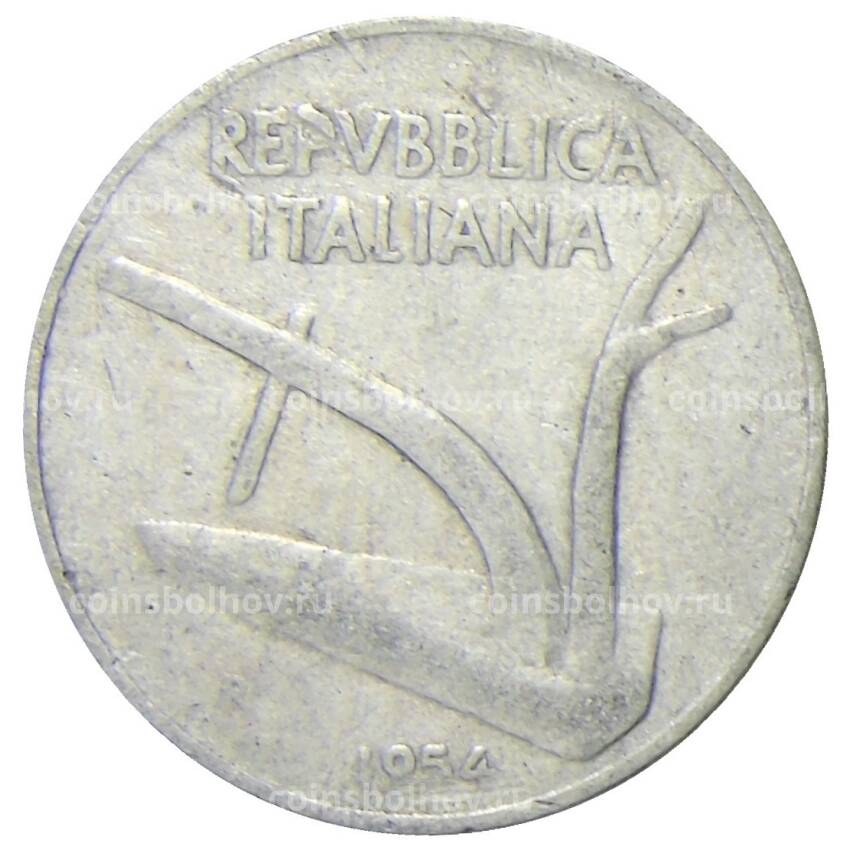 Монета 10 лир 1954 года Италия