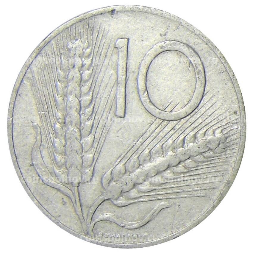 Монета 10 лир 1954 года Италия (вид 2)