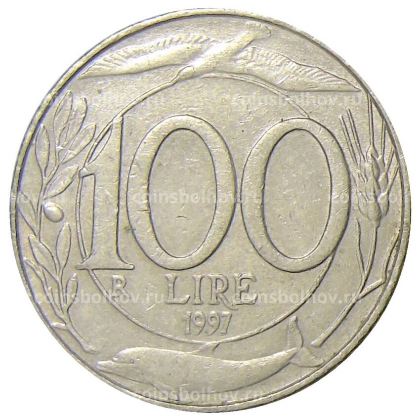 Монета 100 лир 1997 года Италия