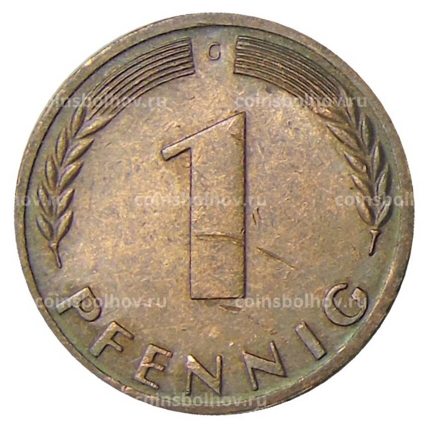Монета 1 пфенниг 1970 года G Германия (вид 2)