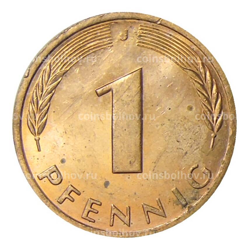 Монета 1 пфенниг 1986 года J Германия (вид 2)