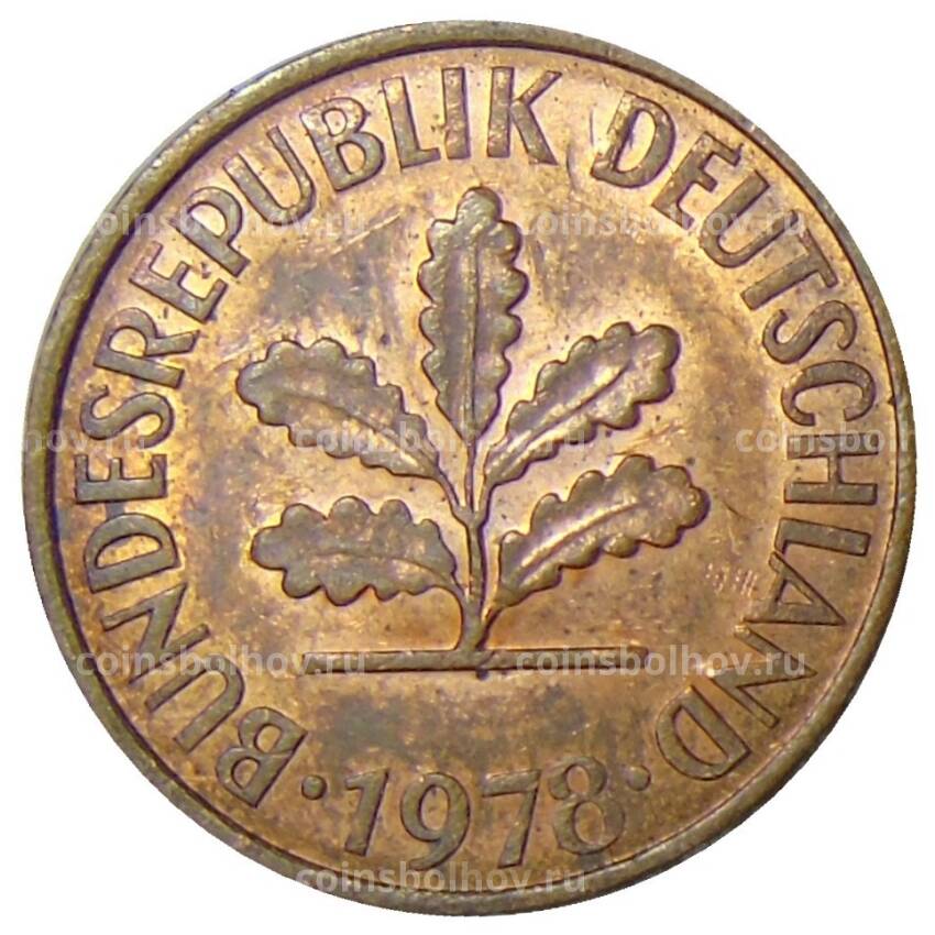 Монета 2 пфеннига 1978 года D Германия