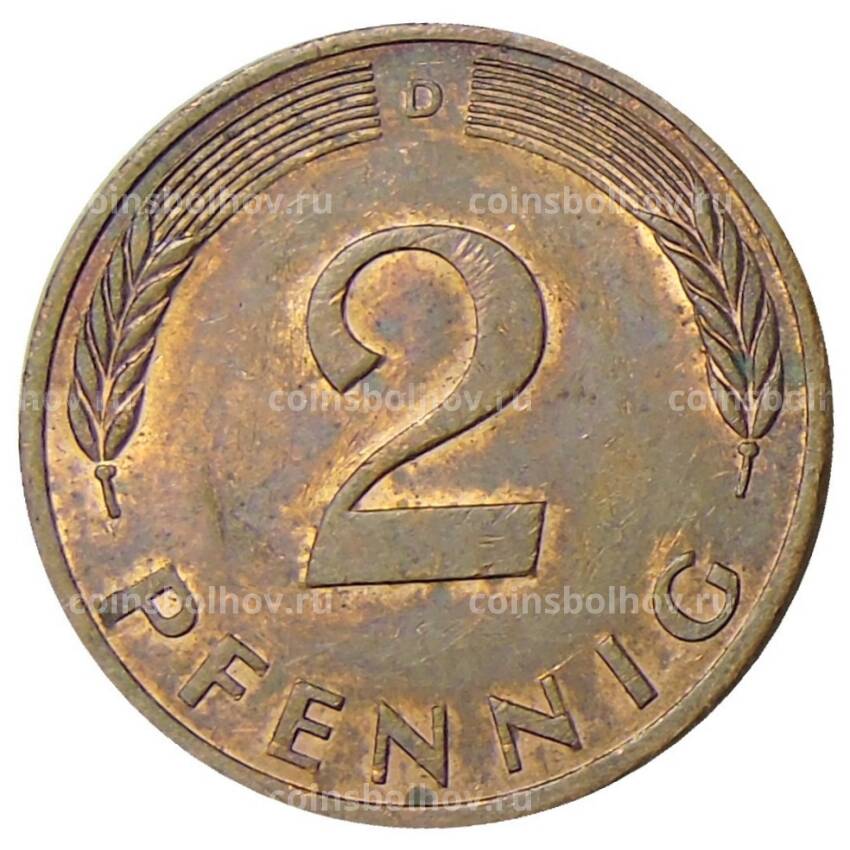 Монета 2 пфеннига 1978 года D Германия (вид 2)