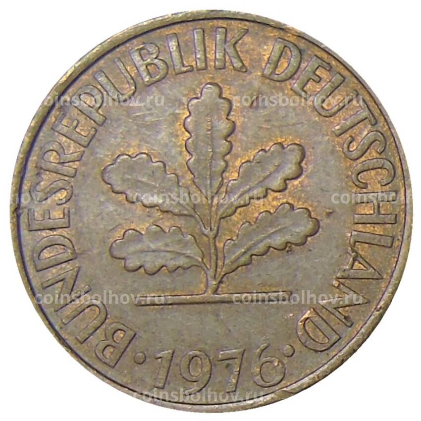 Монета 2 пфеннига 1976 года D Германия