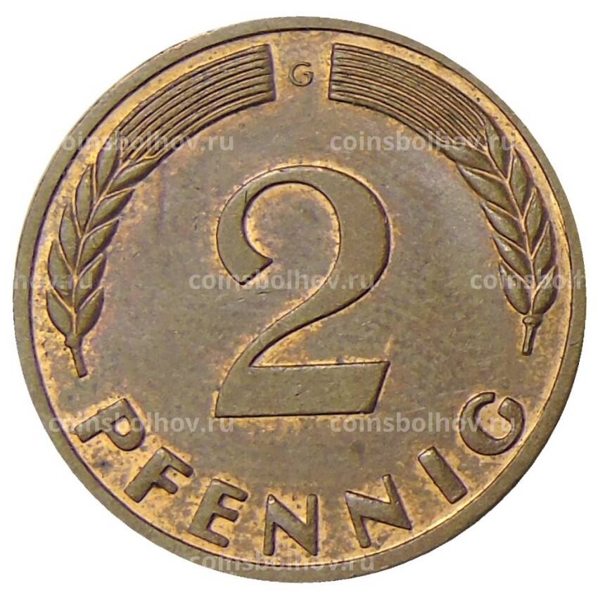 Монета 2 пфеннига 1970 года G Германия (вид 2)