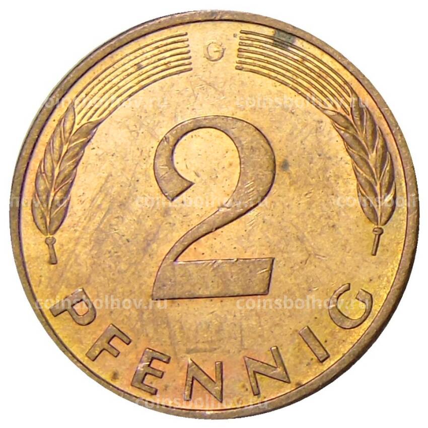 Монета 2 пфеннига 1983 года G Германия (вид 2)