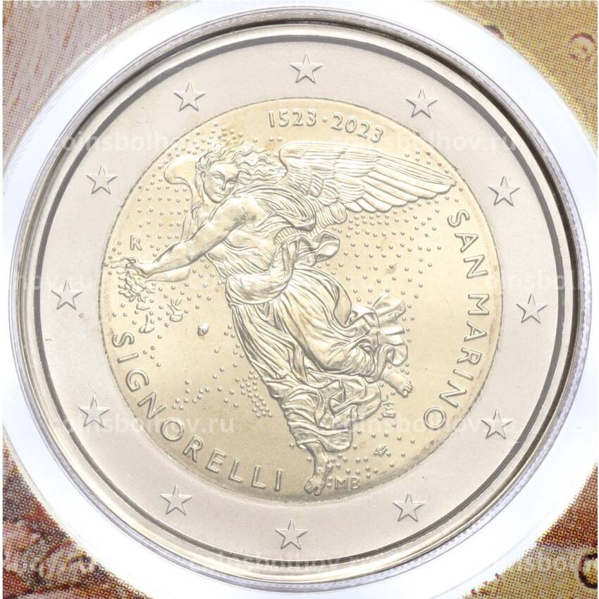 Монета 2 евро 2023 года Сан-Марино «500 лет со дня смерти Луки Синьорелли» (В буклете)