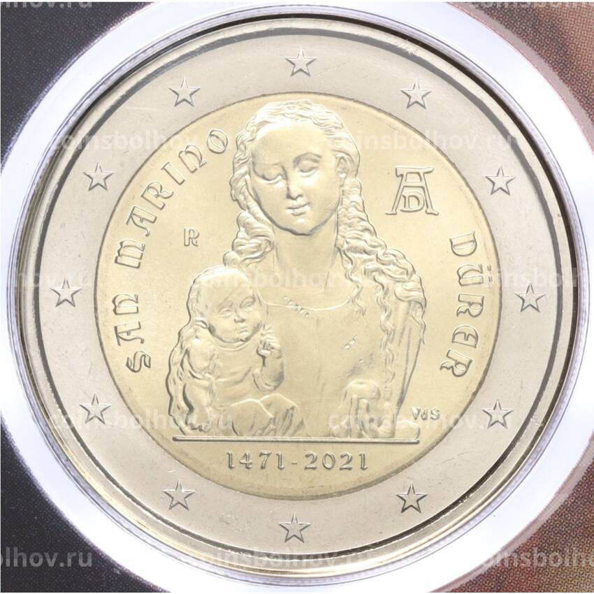 Монета 2 евро 2021 года Сан-Марино «550 лет со дня рождения Альбрехта Дюрера»
