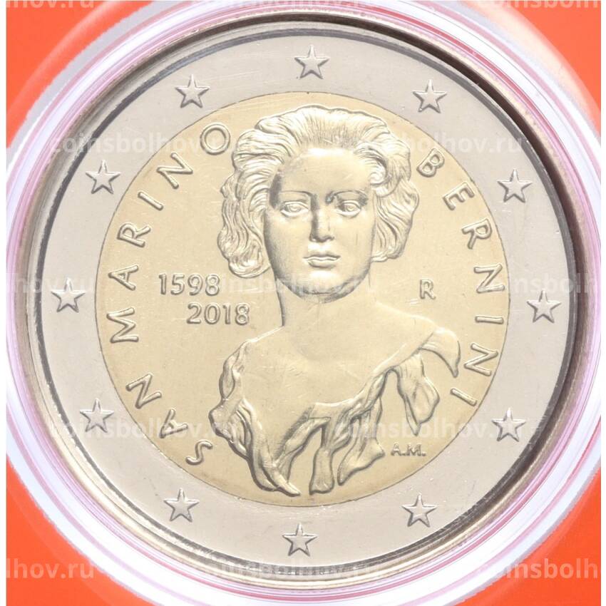 Монета 2 евро 2018 года Сан-Марино «420 лет со дня рождения Джованни Лоренцо Бернини» (в буклете)