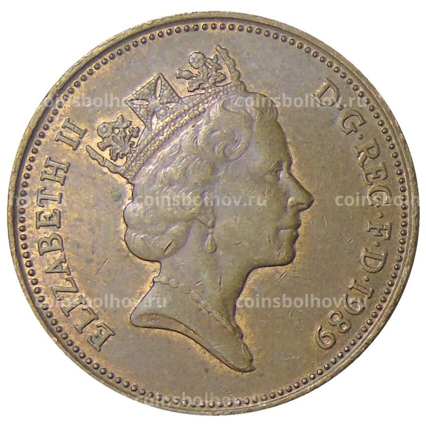 Монета 2 пенса 1989 года Великобритания