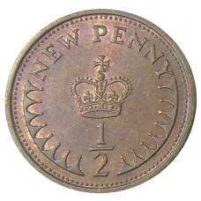 Монета 1/2 нового пенни 1971 года Великобритания (реверс)