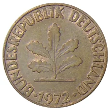 Монета 2 пфеннига 1972 года F Германия (аверс)