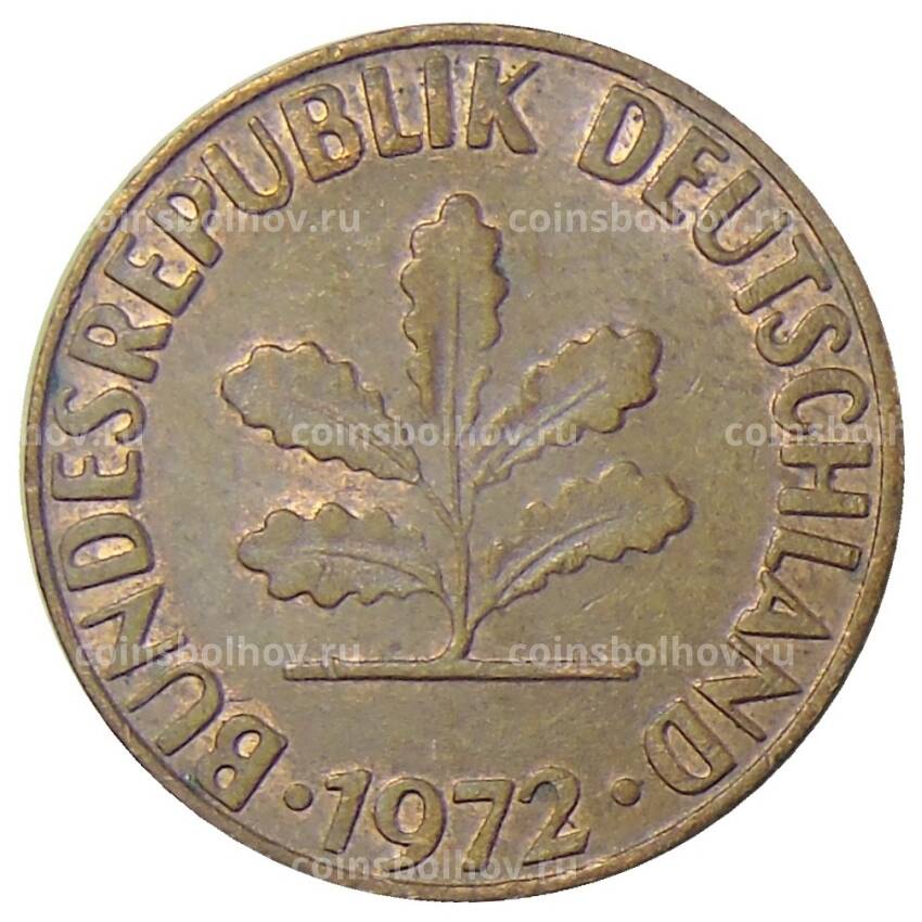 Монета 2 пфеннига 1972 года F Германия