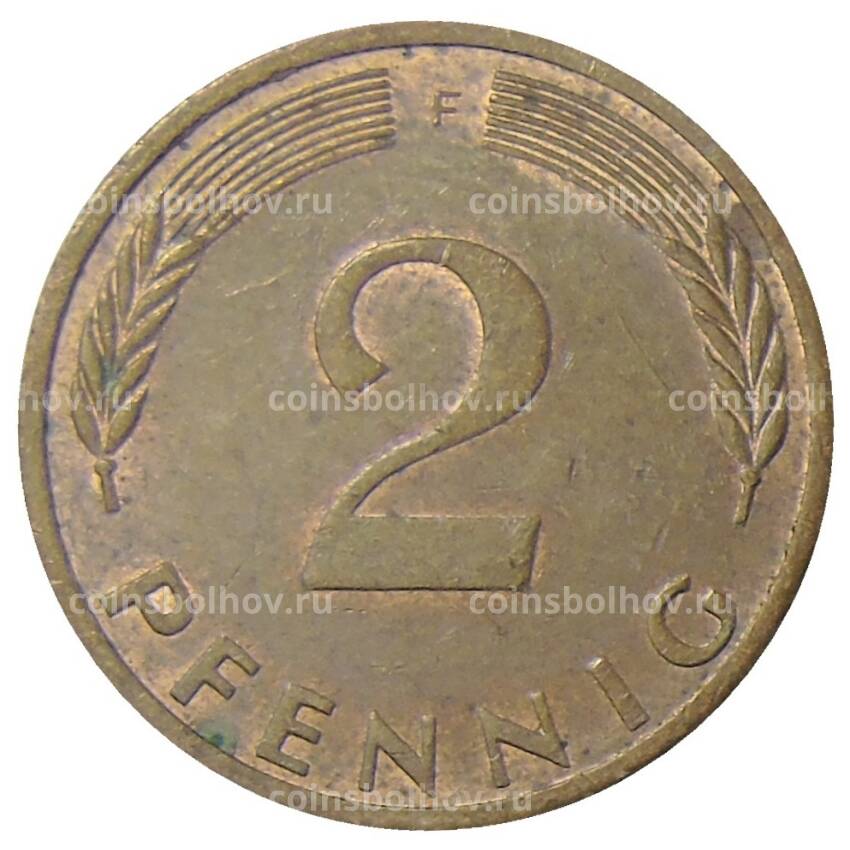 Монета 2 пфеннига 1972 года F Германия (вид 2)
