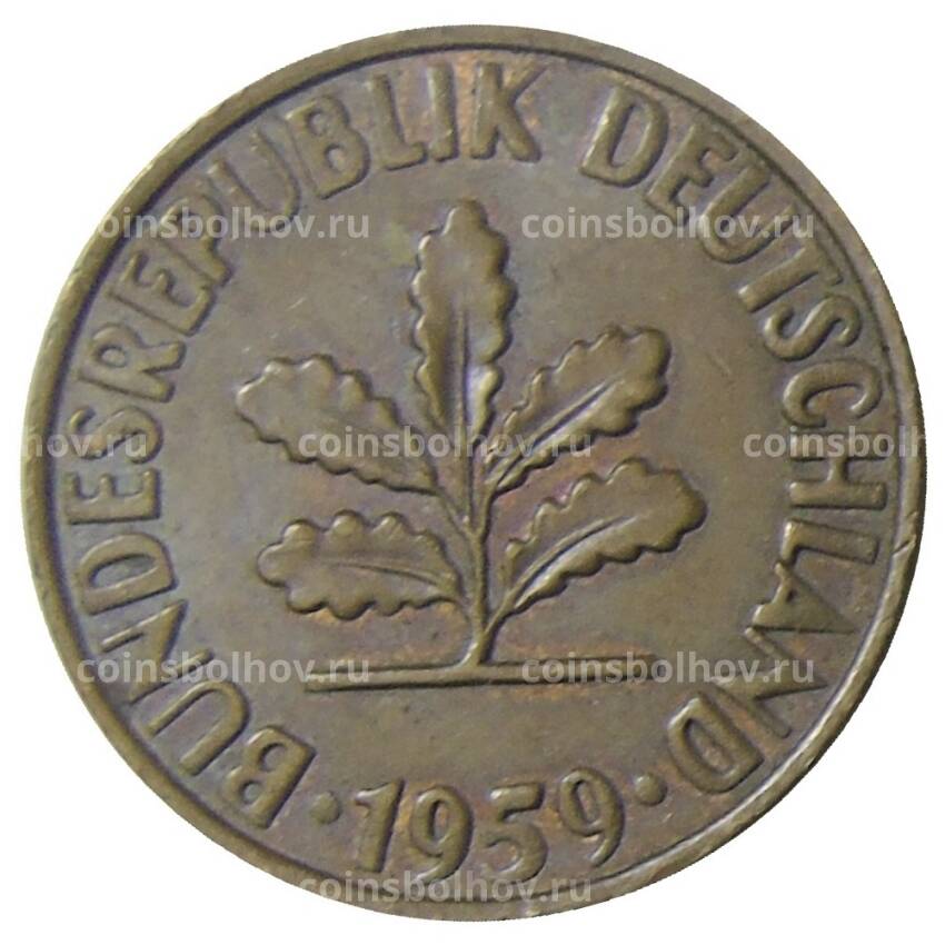 Монета 2 пфеннига 1959 года G Германия
