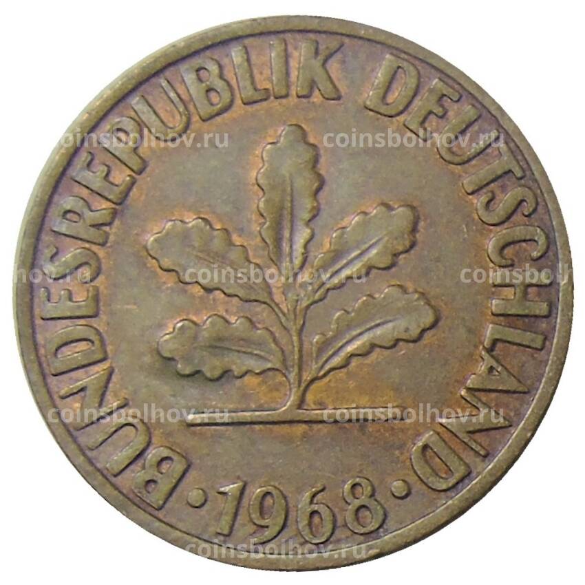 Монета 2 пфеннига 1968 года F Германия