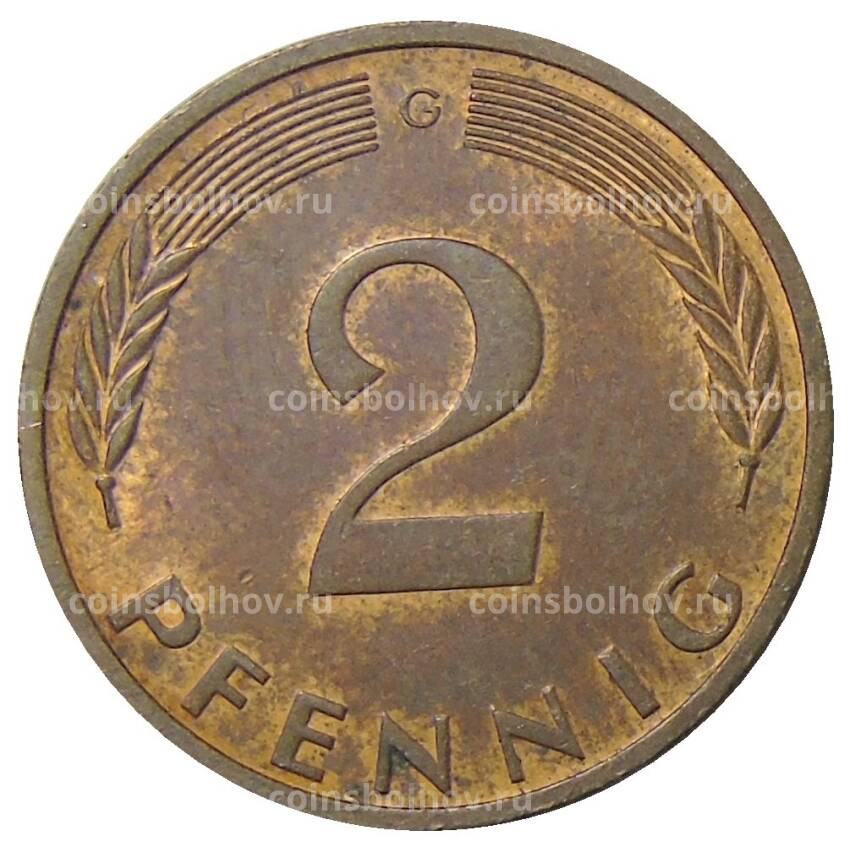 Монета 2 пфеннига 1974 года G Германия (вид 2)