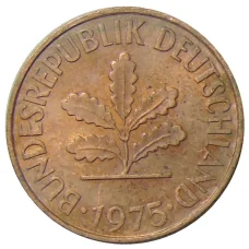 Монета 2 пфеннига 1975 года G Германия (аверс)