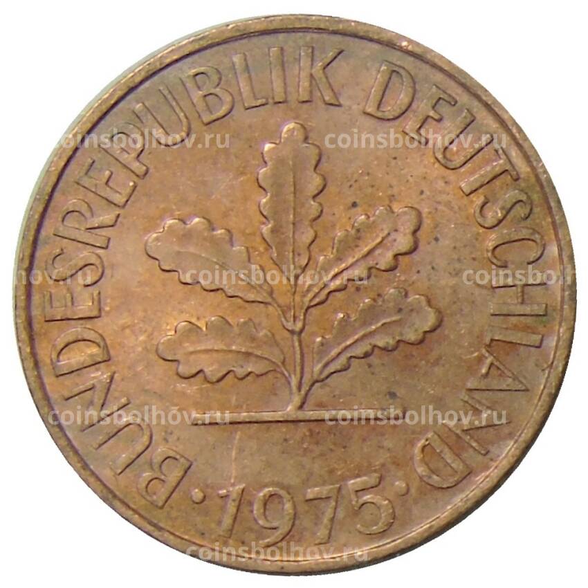 Монета 2 пфеннига 1975 года G Германия