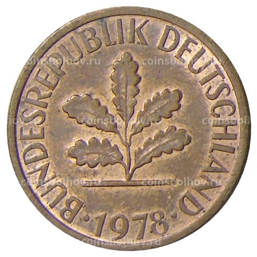 Монета 1 пфенниг 1978 года G Германия