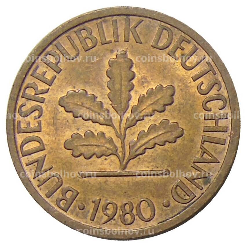 Монета 1 пфенниг 1980 года G Германия