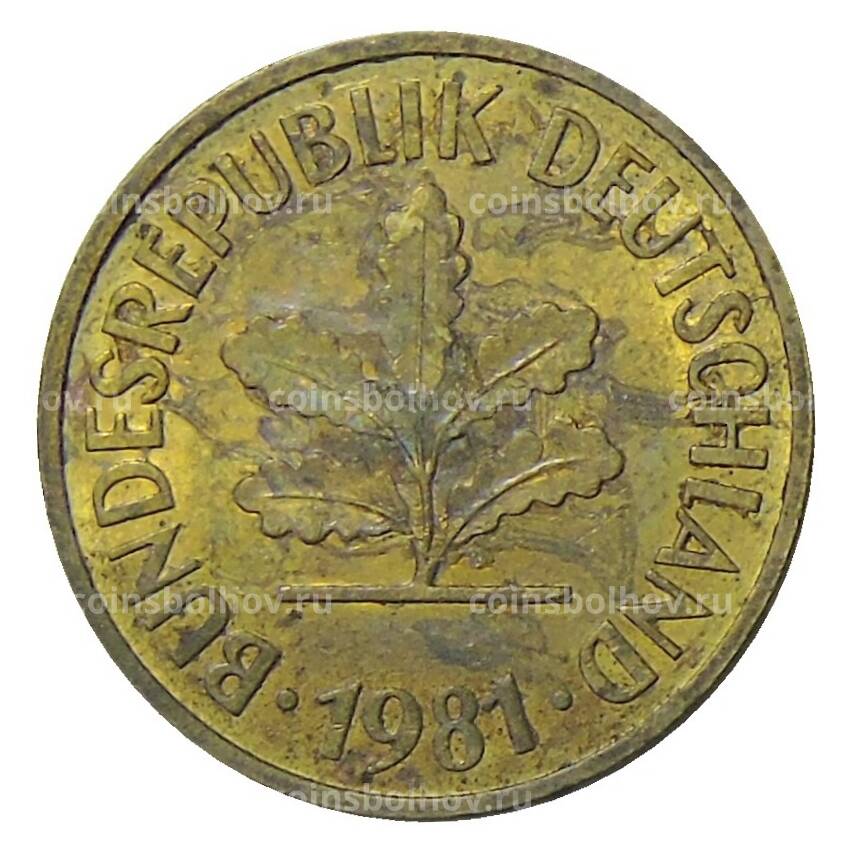 Монета 5 пфеннигов 1981 года  D Германия