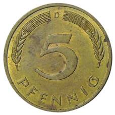 Монета 5 пфеннигов 1981 года  D Германия (реверс)