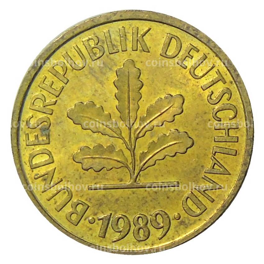 Монета 5 пфеннигов 1989 года  D Германия