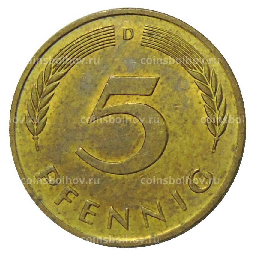 Монета 5 пфеннигов 1989 года  D Германия (вид 2)