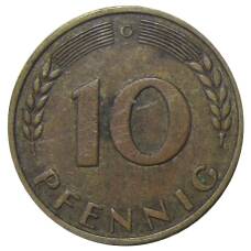 Монета 10 пфеннигов 1966 года  G Германия (реверс)