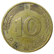 Монета 10 пфеннигов 1995 года  G Германия (реверс)