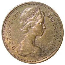 Монета 1 новый пенни 1973 года Великобритания (аверс)