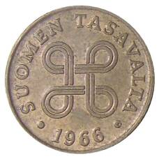Монета 1 пенни 1966 года Финляндия (аверс)