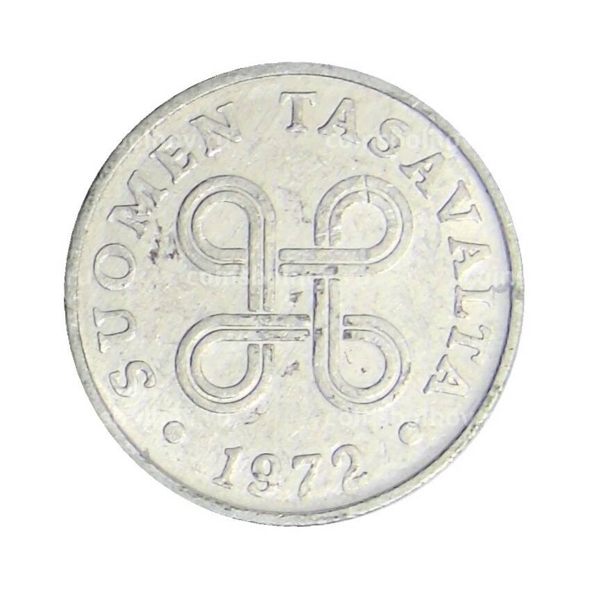 Монета 1 пенни 1972 года Финляндия
