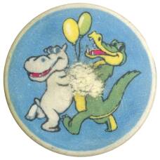 Значок Крокодил и бегемот