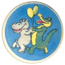 Значок Крокодил  и бегемот