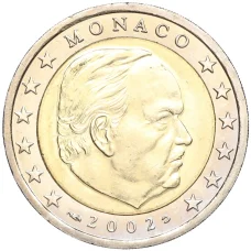 Монета 2 евро 2002 года Монако (аверс)