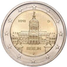 Монета 2 евро 2018 года J Германия Федеральные земли Германиия —  Берлин (аверс)