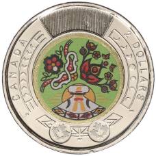 Монета 2 доллара 2023 года Канада —  День коренных жителей Канады (Цветная) (аверс)