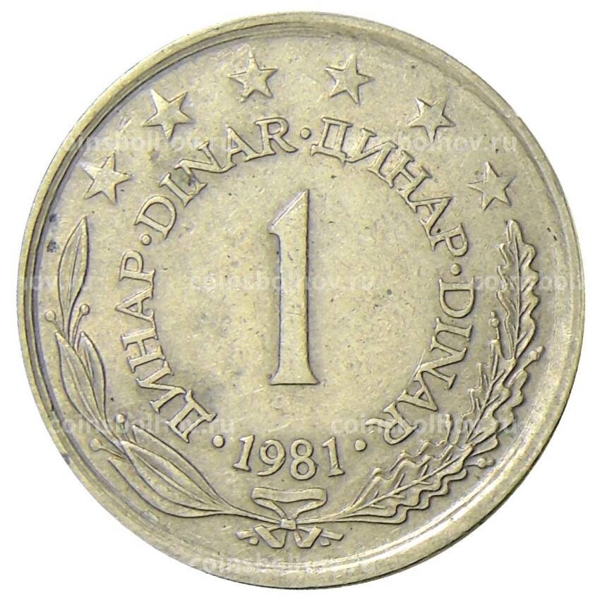 Монета 1 динар 1981 года Югославия