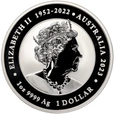 Монета 1 доллар 2023 года Австралия «Дракон и карп кои» (реверс)